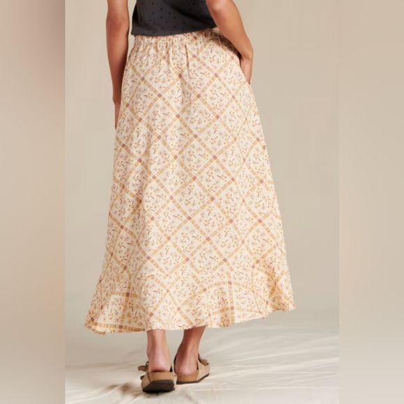 Toad&Co Manzana Ruffle Maxi Skirt, Salt Quilt Print, Women's sz S - Picture 8 of 8
